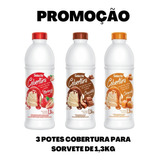 Cobertura Para Sorvete 3 Uni 1,3kg Promoção Selecta 