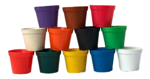 Vaso Plástico Mini Pote 7 Colorido Cactos E Suculentas 20 Ud