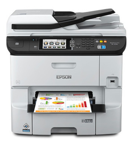 Impresora A Color  Multifunción Epson Workforce Pro Wf-6590 Con Wifi Gris Y Negra 100v/240v