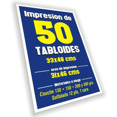 50 Tabloide Couche De 300 Grs , Impresos Ambos Lados