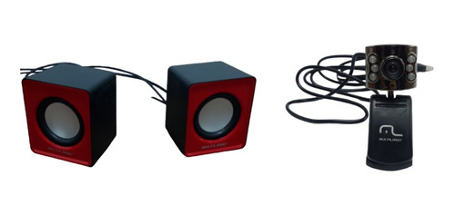 Kit Webcam Plug And Play Caixa De Som Para Pc Notebook Usado