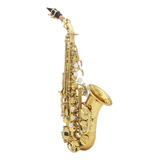 Saxofón Soprano Althorn Con Patrón Tallado Dorado En Latón