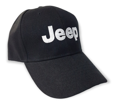 Gorra Jeep Bordada Premium Gabardina Negra