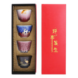 ' Juego De Té Chino Anggrek 4pcs/set Kung Fu Teacup Japonés