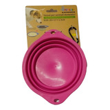 Plato De Goma Plegable Perro Rosado