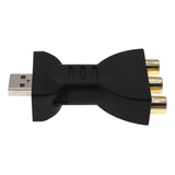 Adaptador De Áudio Usb Macho Para Rca Fêmea, Conversor Av