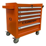 Carro Gabinete Porta Herramienta Lusqtoff Gml5-8 Profesional Color Naranja