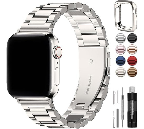 Malla Y Funda P/ Apple Watch 38/40/41mm S-8/7/6/5/ Starlight