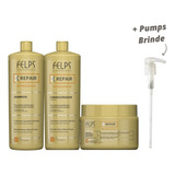 Felps Xrepair Kit Shampoo 1l + Cond 1l + Máscara 300gr