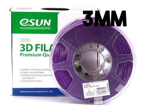 Filamento Abs+ Esun Modelable Impresora 3d Purpura