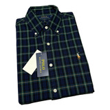 Camisa Hombre Polo Ralph Lauren Green Multi Oxford Original