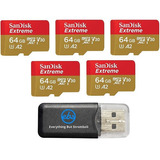 Sandisk Extreme 64 Gb (5 Unidades) Tarjeta De Memoria Micr