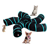 Túneis Dobráveis Com 5 Furos Para Gatos Pet Play Tunnel