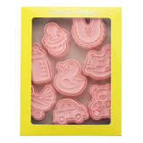 Baby Shower Molde Galletas Fondant 8pcs Dibujos Animados