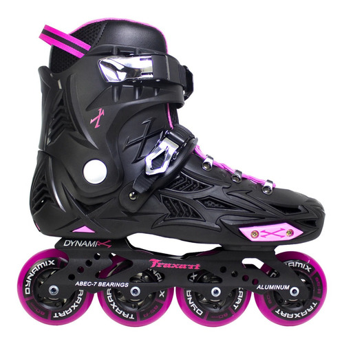 Patins Traxart Freestyle Dynamix Rose 80mm Abec-7 + Brinde 