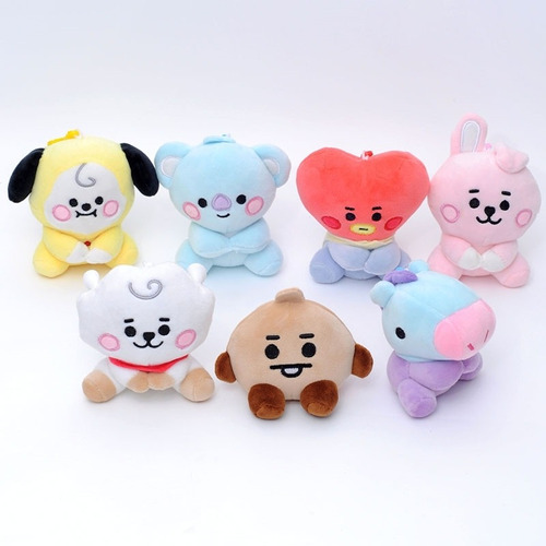 Llaveros Bts De Peluche Bt21 7 Piezas. 