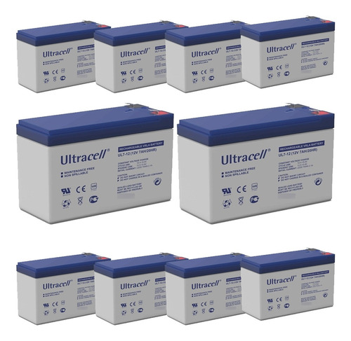 Bateria Gel Ultracell 12v 7ah Recargable Alarma Ups Pack 10u