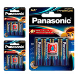 12 Pilhas Alcalinas Premium Aa Panasonic (3 Cart)
