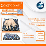 Colchão Cão Viscoelástico Nasa Gel Raça M /grande Cor Azul