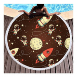 Toallas Playa Redonda Elije Entre Muchos Hermosos Diseños Color Diseño Astronauta Con Flecos