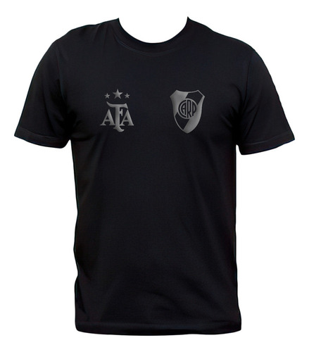 Remera Negra River Plate Simil Camiseta 2023 100% Algodón