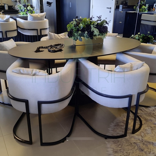 Conjunto De 6 Poltronas E 4 Banquetas Para Mesa De Jantar