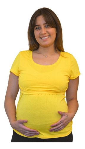 Polera Maternal Y Lactancia Amarilla Mítima