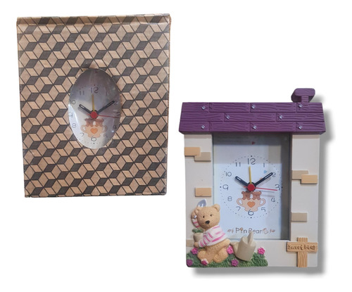 Reloj A Pila Pin Bear Osito De Mesa Jretro