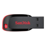 Memoria Usb Sandisk Cruzer Blade 128gb 2.0 Negro Y Rojo