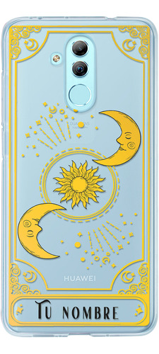 Funda Para Huawei Carta Tarot Astros Sol Luna Tu Nombre