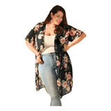 Kimono Floral Print Chiffon Emery Rose Plus Size