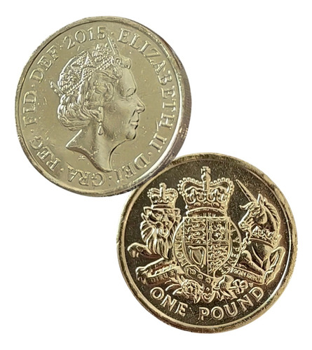 Moeda Oficial Inglaterra 1 Libra (escudo Britânico E Brasão)