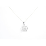 Espectacular Collar Corona Liso Plata D Ley 925 C1018