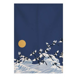 Rloncomix Cortina Japonesa Noren Para Puerta, Tapiz Hokusai. Color Onda Y Grúa 3