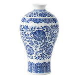 Jarrón Blanco Y Azul, Porcelana Para Decoración Del Hogar