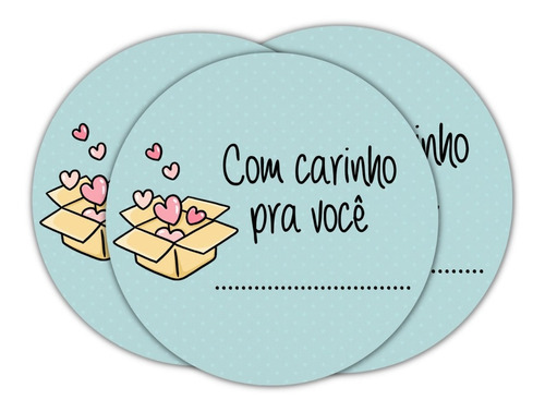 100 Adesivo Agradecimento Ao Cliente Pela Compra Cor Com Carinho Pra Voc