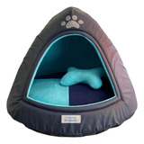 Mascotas Bermontt® Cama Iglú M Azul Oscuro Con Patita Gris