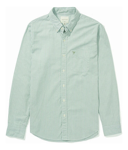 Camisa Oxford Con Botones Rayada American Eagle