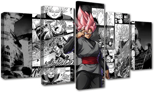 5 Cuadros Canvas Goku Black Dragon Ball Super Manga 150x8cm