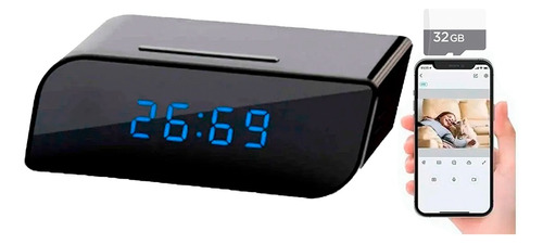 Camara Tipo Reloj De Mesa Sensor Movimiento + Micro Sd 32gb