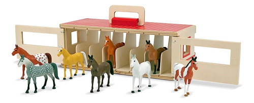 Starto De Madera De Juguete Con 8 Caballos, De Melissa Doug