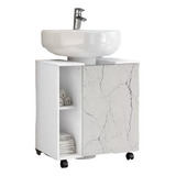 Conjunto Gabinete Pequin C/ Espelheira Genova Branco/carrara