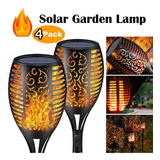 4pcs 12led Luz Solar Antorcha Luz Al Aire Libre Jardín Céspe