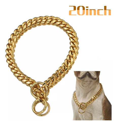 Collar De Acero Inoxidable Para Perro Pitbull De 20 Pulgadas