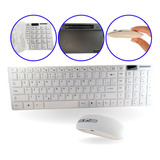 Teclado Mouse Escritório Sem Fio Wireless Fino Slim Premium 