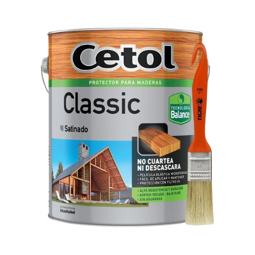 Cetol Classic Satinado Al Agua 1 L + Pincel N10 