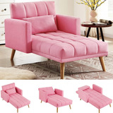 Sofa Cama Convertible 3 En 1 Respaldo Ajustable Rosa Lamerge