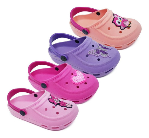 4 Pares Sandália Babuche Infantil Estampas Menina Menino K10