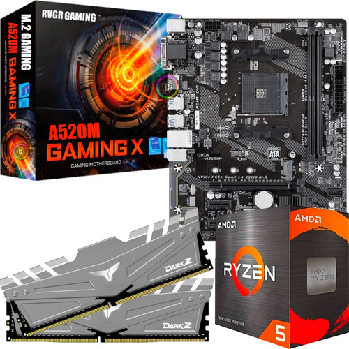 Kit Upgrade Gamer - Ryzen 5 5600g 4.4ghz / A520m / 32gb Ddr4