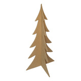 Arvore De Natal Em Mdf Cru Decoração Natalina Encaixe 66x24 Cor Marrom